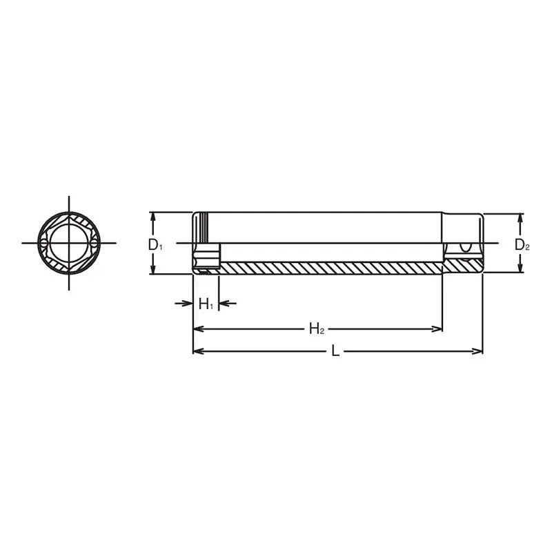 Ko-ken Tools 3/8 Sq. Dr. Extra Deep SAE NUT GRIPÂ® Socket - 1/2" Ko-ken Tools
