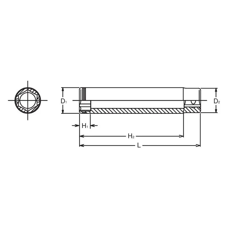 Ko-ken Tools 3/8 Sq. Dr. Extra Deep SAE NUT GRIPÂ® Socket - 7/16" Ko-ken Tools