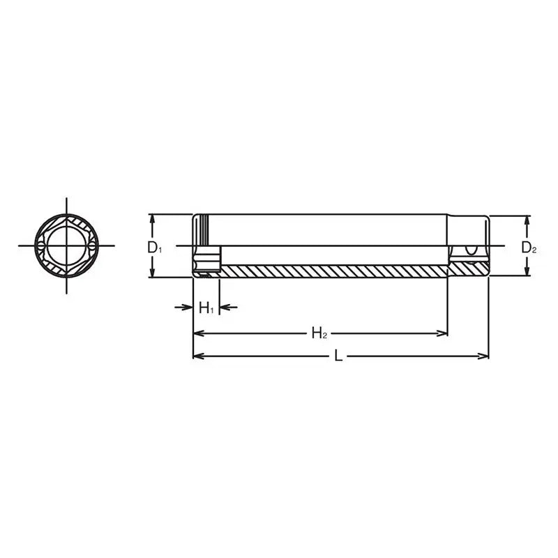 Ko-ken Tools 3/8 Sq. Dr. Extra Deep SAE NUT GRIPÂ® Socket - 9/16" Ko-ken Tools