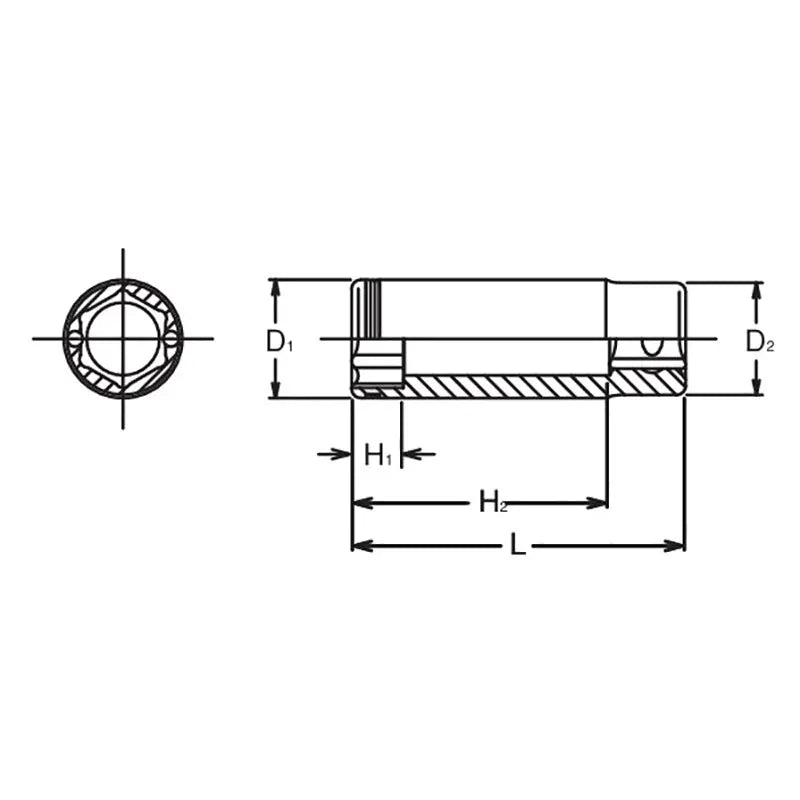 Ko-ken Tools 3/8 Sq. Dr. Deep NUT GRIPÂ® Socket - 13mm Ko-ken Tools