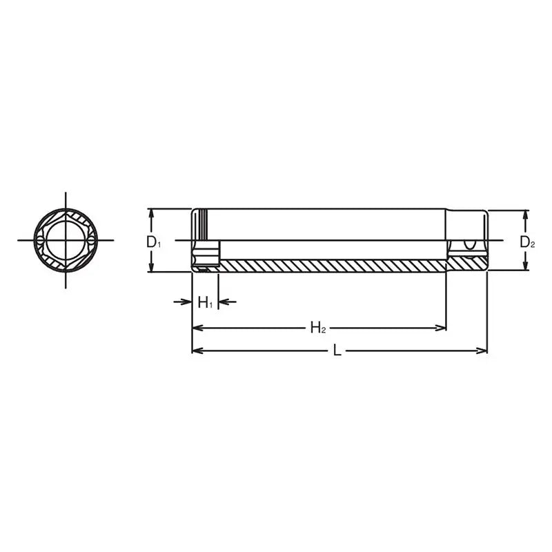 Ko-ken Tools 3/8 Sq. Dr. Extra Deep Metric NUT GRIPÂ® Socket - 8mm Ko-ken Tools