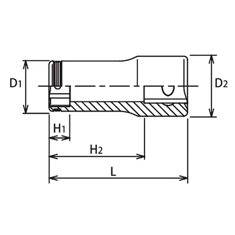 Ko-ken Tools 3/8 Sq. Dr. Semi-Deep NUT GRIPÂ® Socket 14mm Ko-ken Tools