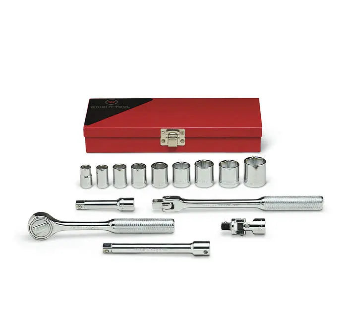 Wright Tool Set of 14 1/2 in Drive 6-Point Standard SAE Sockets, 7/16 in - 1-1/4 in - WT 419 Socket Set Wright Tool