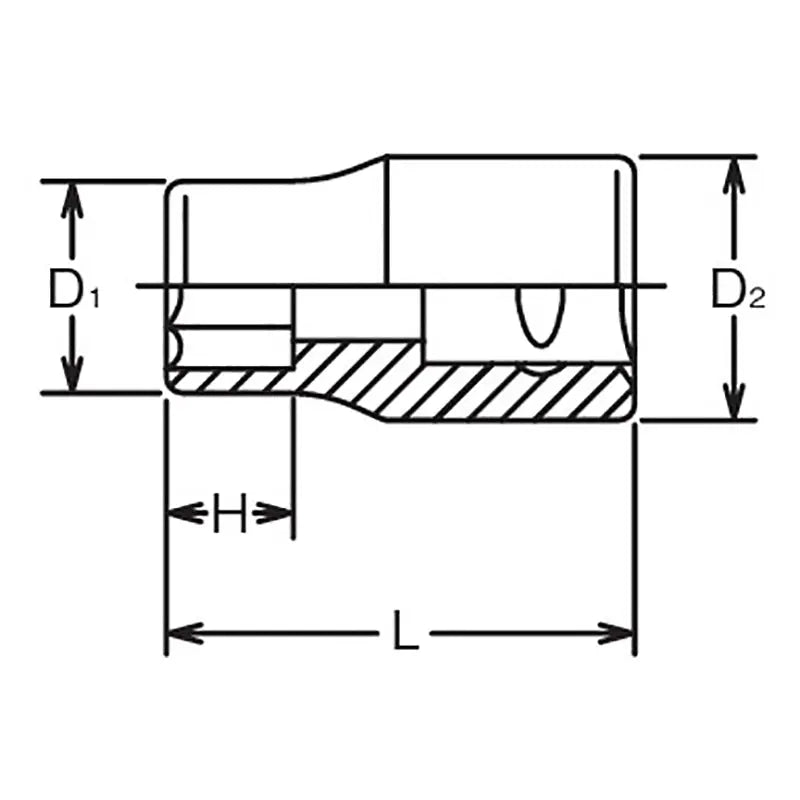 Ko-ken Tools 3/8 Sq. Dr. 6-Point SAE Chrome Socket in 13/32" Ko-ken Tools
