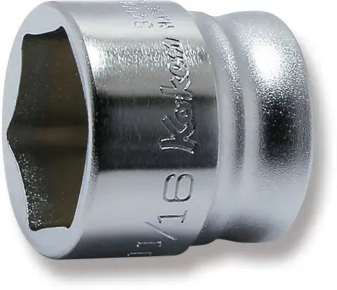 Ko-ken Tools 3/8 in Square Drive 6-Point SAE Z-Series Socket, 11/16 in - 3400AZ-11/16