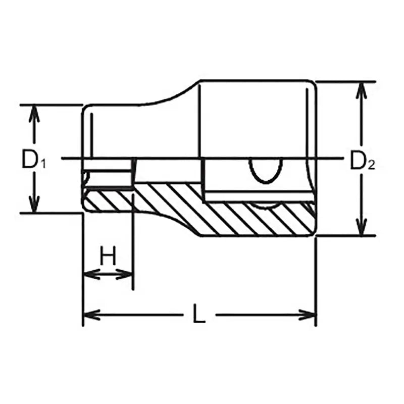 Ko-ken Tools 3/8 Sq. Dr. LHS Socket 12S Ko-ken Tools