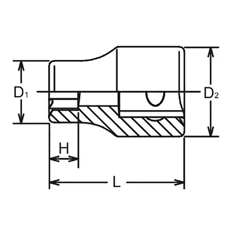 Ko-ken Tools 3/8 Sq. Dr. LHS Socket 14S Ko-ken Tools