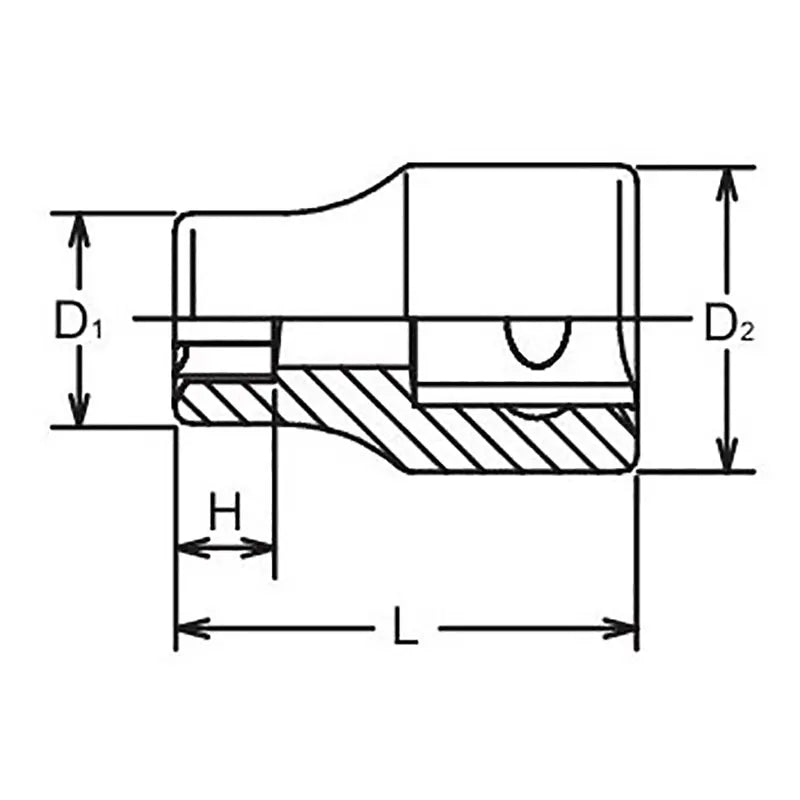 Ko-ken Tools 3/8 Sq. Dr. LHS Socket 6S Ko-ken Tools