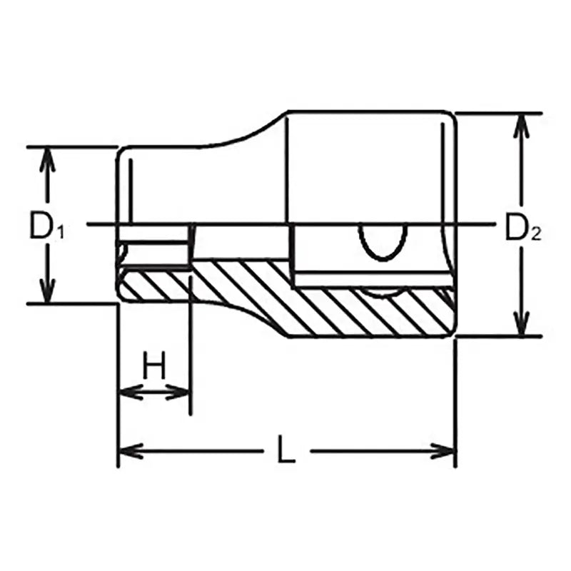 Ko-ken Tools 3/8 Sq. Dr. LHS Socket 8S Ko-ken Tools