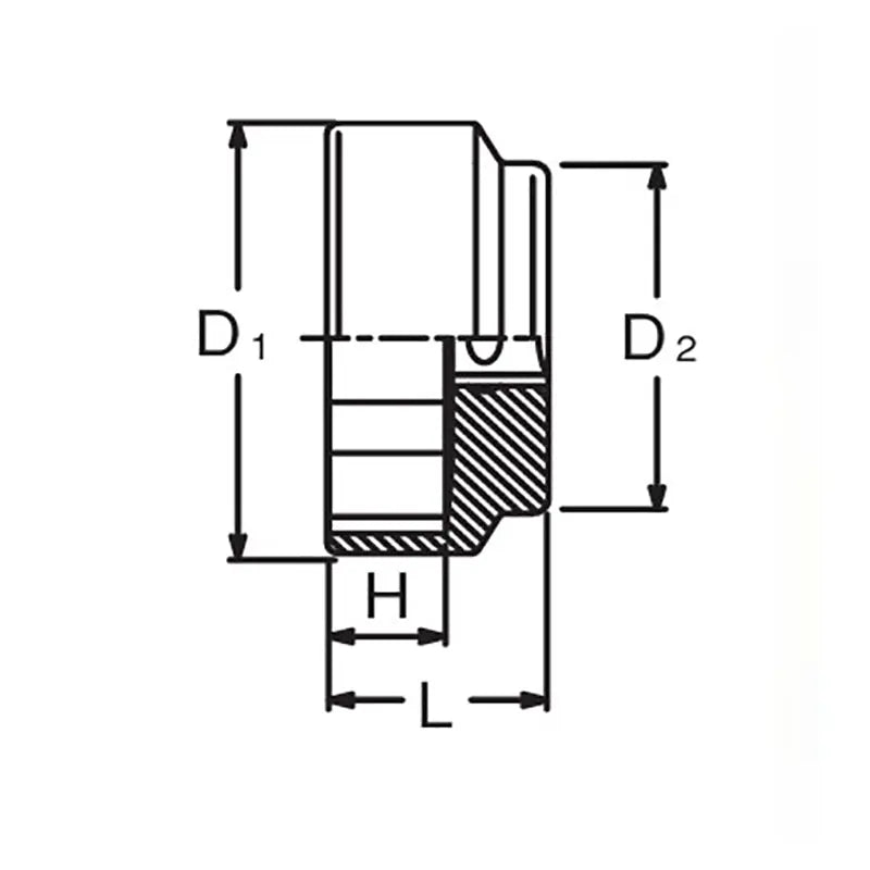 Ko-ken Tools 3/8 Sq. Dr. Socket 32mm 6 point Length 24mm Ko-ken Tools