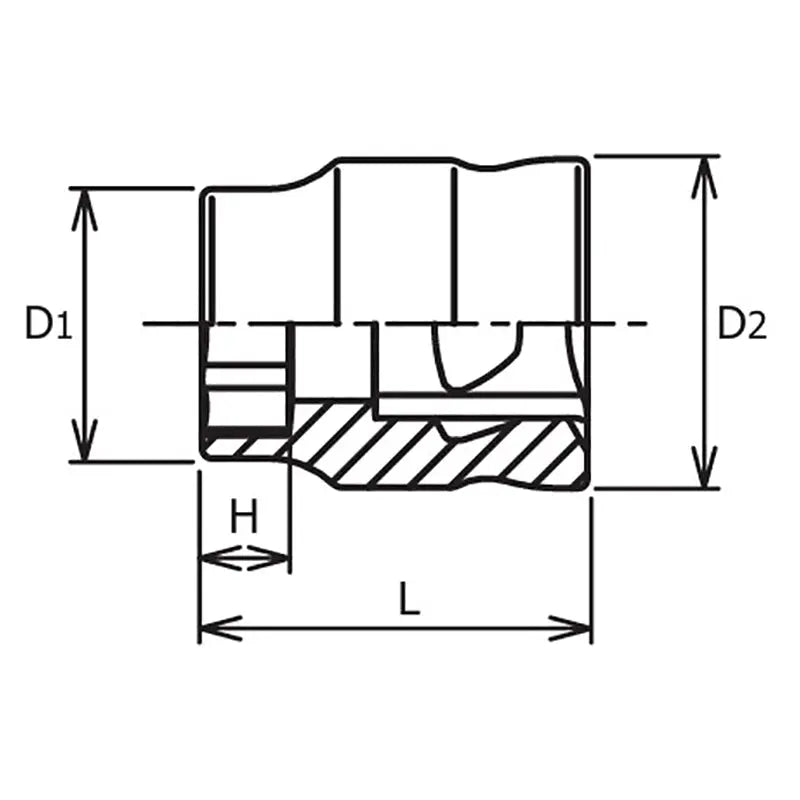 Ko-ken Tools 3/8 Sq. Dr. 6-Point Z-Series Metric Chrome Socket in 8mm Ko-ken Tools