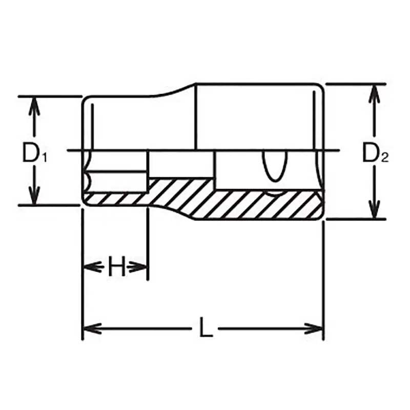 Ko-ken Tools 3/8 Sq. Dr. Socket Whitworth 1/2 6 point Length 33mm Ko-ken Tools