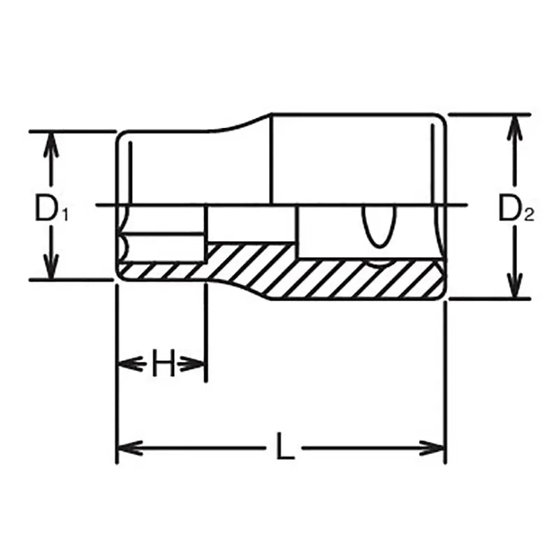 Ko-ken Tools 3/8 Sq. Dr. Socket Whitworth 5/16 6 point Length 28mm Ko-ken Tools