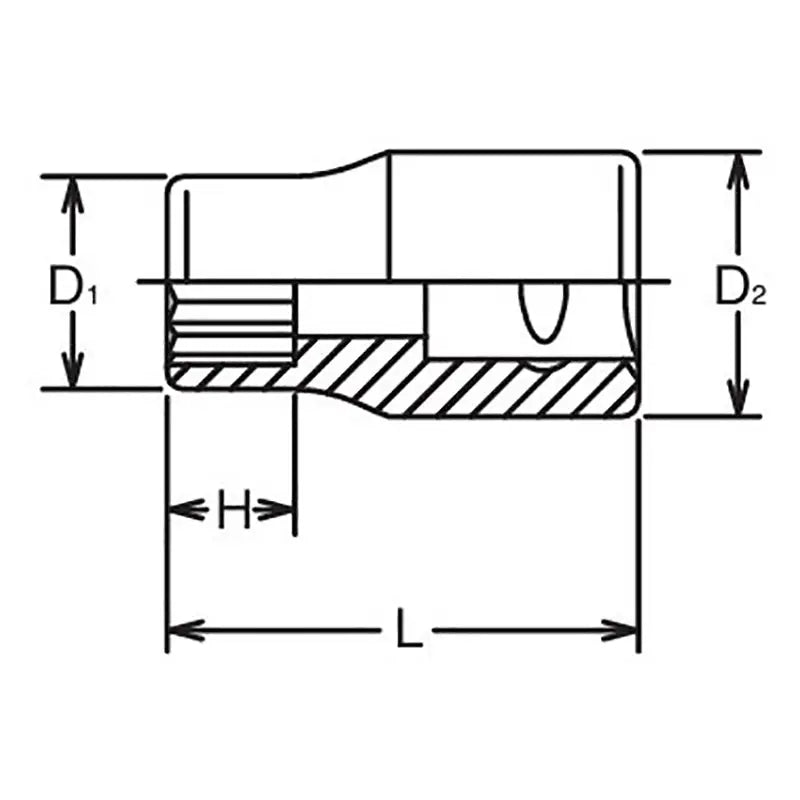 Ko-ken Tools 3/8 Sq. Dr. 12 Point SAE Chrome Socket in 13/32" Ko-ken Tools