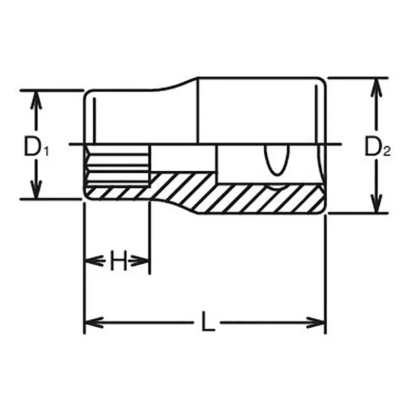 Ko-ken Tools 3/8 Sq. Dr. 12 Point SAE Chrome Socket in 15/16" Ko-ken Tools