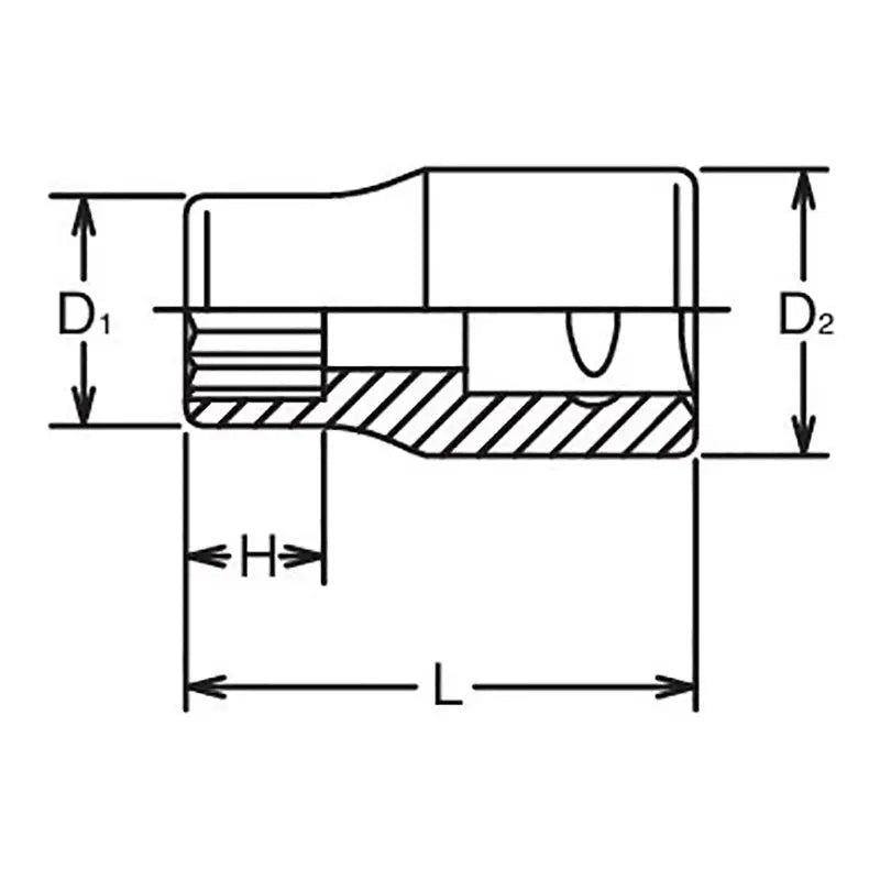 Ko-ken Tools 3/8 Sq. Dr. 12 Point SAE Chrome Socket in 19/32" Ko-ken Tools