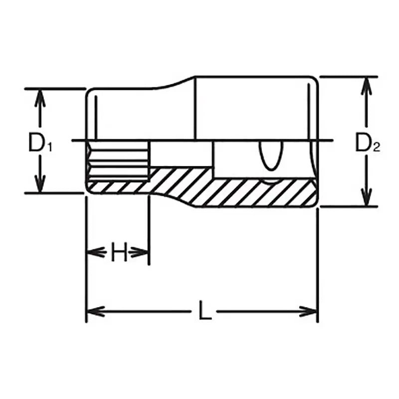 Ko-ken Tools 3/8 Sq. Dr. Socket 11mm 12 point Length 26mm Ko-ken Tools