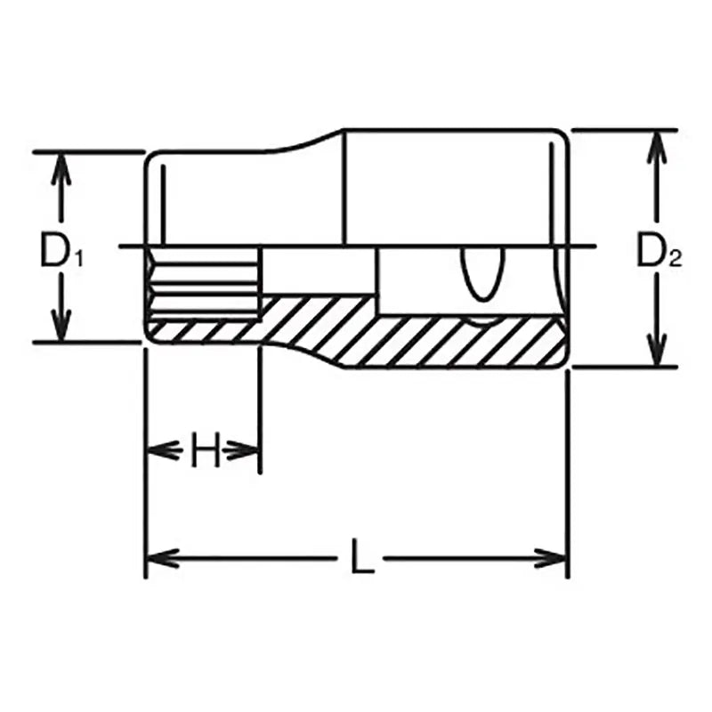 Ko-ken Tools 3/8 Sq. Dr. Socket 18mm 12 point Length 30mm Ko-ken Tools