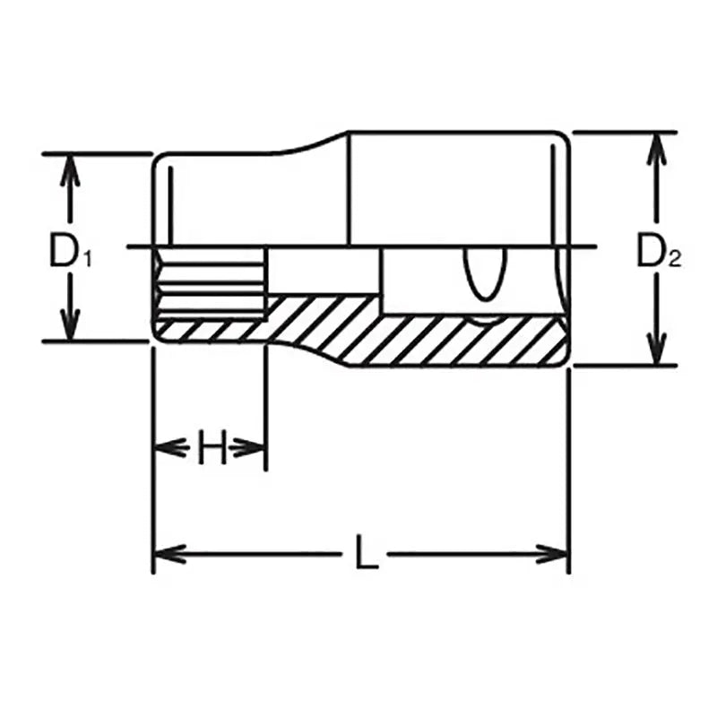 Ko-ken Tools 3/8 Sq. Dr. Socket 21mm 12 point Length 32mm Ko-ken Tools