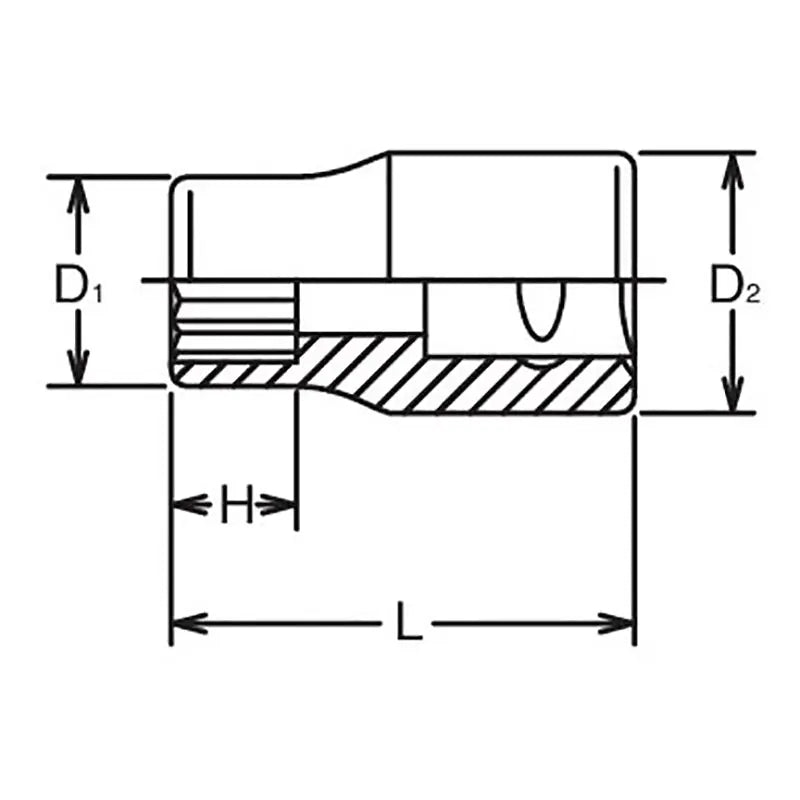 Ko-ken Tools 3/8 Sq. Dr. Socket 26mm 12 point Length 35mm Ko-ken Tools