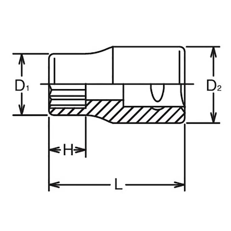 Ko-ken Tools 3/8 Sq. Dr. Socket Whitworth 3/16 12 point Length 26mm Ko-ken Tools