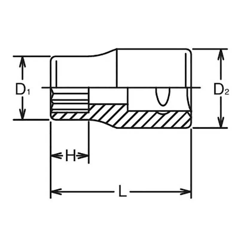 Ko-ken Tools 3/8 Sq. Dr. Socket Whitworth 3/8 12 point Length 30mm Ko-ken Tools