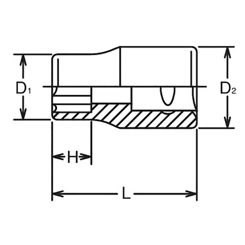 Ko-ken Tools 3/8 Sq. Dr. Socket 13mm Surface Length 26mm Ko-ken Tools