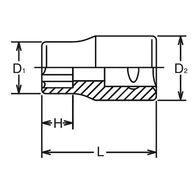 Ko-ken Tools 3/8 Sq. Dr. Socket 14mm Surface Length 27mm Ko-ken Tools