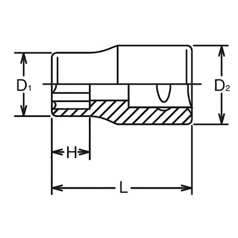 Ko-ken Tools 3/8 Sq. Dr. Socket 24mm Surface Length 34mm Ko-ken Tools