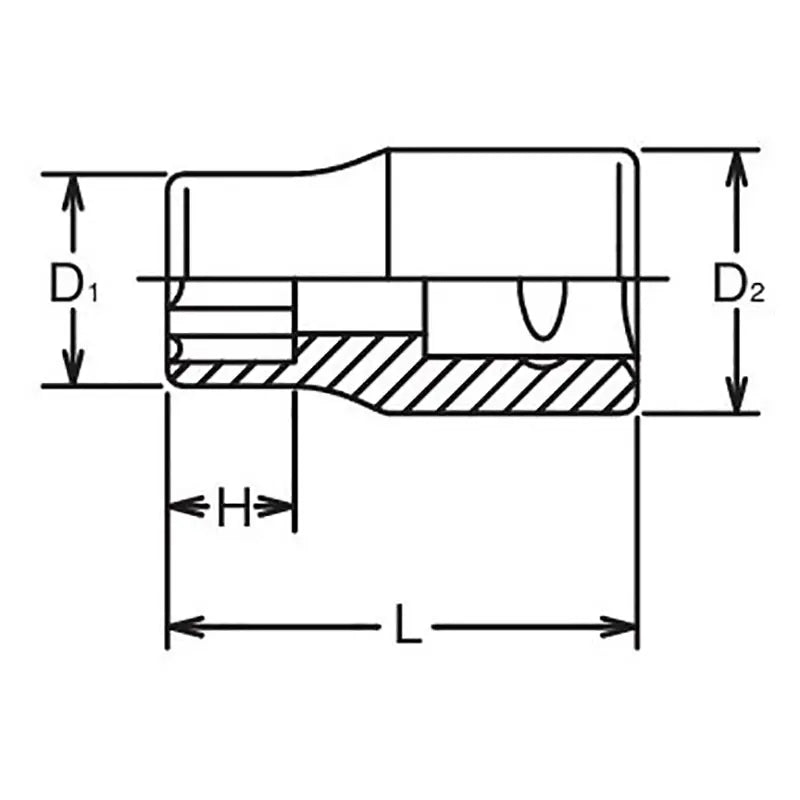 Ko-ken Tools 3/8 Sq. Dr. Socket 5.5mm Surface Length 26mm Ko-ken Tools
