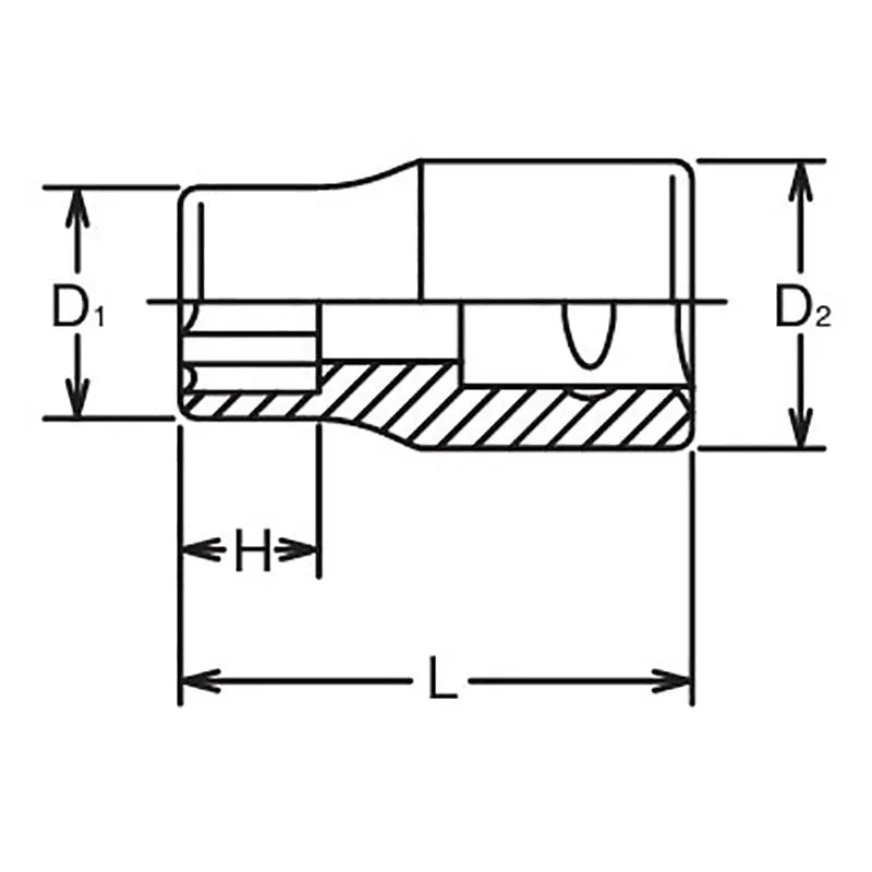 Ko-ken Tools 3/8 Sq. Dr. Socket 6mm Surface Length 26mm Ko-ken Tools