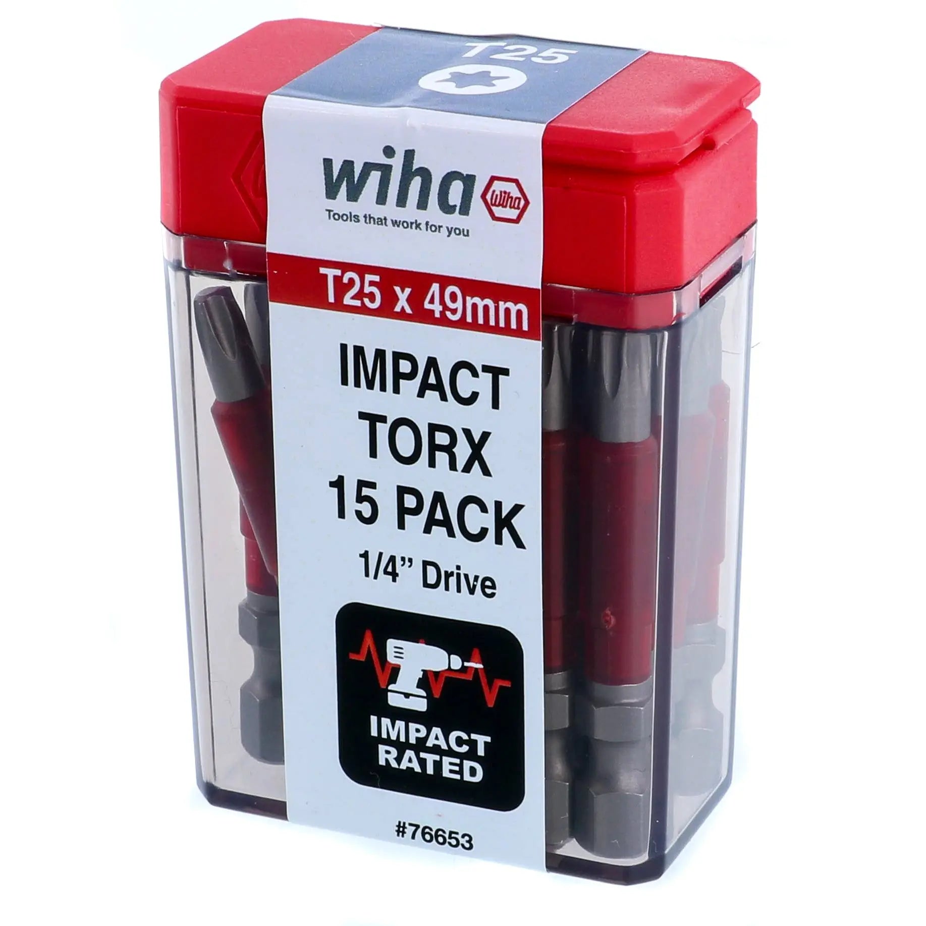 Wiha 76653, Impact Power Bit TORX® T25 - 15 Pc. Wiha
