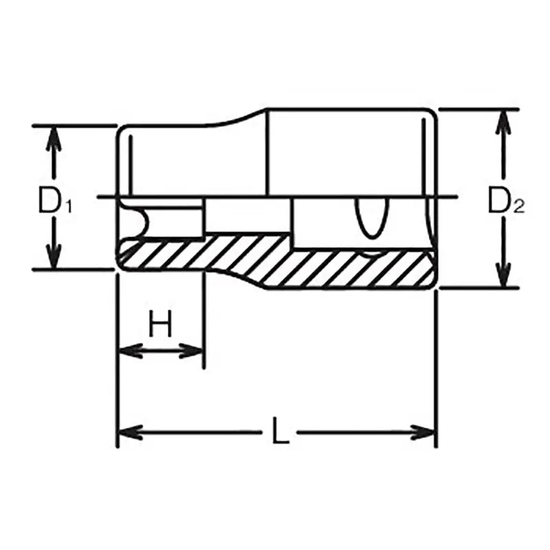 Ko-ken Tools 3/8 Sq. Dr. TORXÂ® E16 Socket - Length 26mm Ko-ken Tools