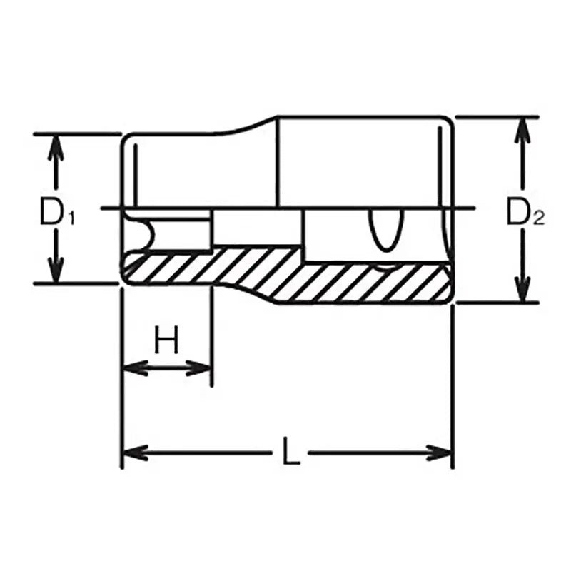 Ko-ken Tools 3/8 Sq. Dr. TORXÂ® E4 Socket - Length 26mm Ko-ken Tools