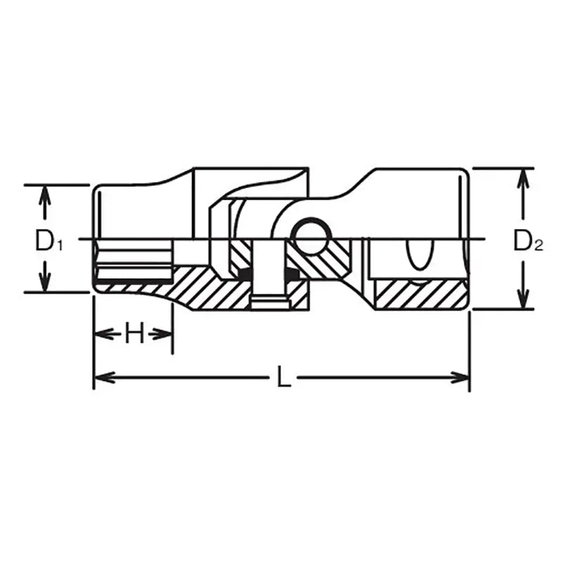 Ko-ken Tools 3/8 Sq. Dr. Universal Socket 3/4 12 point Length 56.5mm Ko-ken Tools