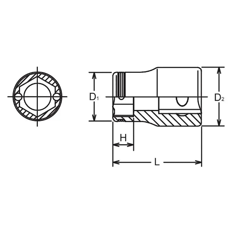 Ko-ken Tools 3/8 Sq. Dr. SAE Nut Grip Chrome Socket in 5/8 Ko-ken Tools