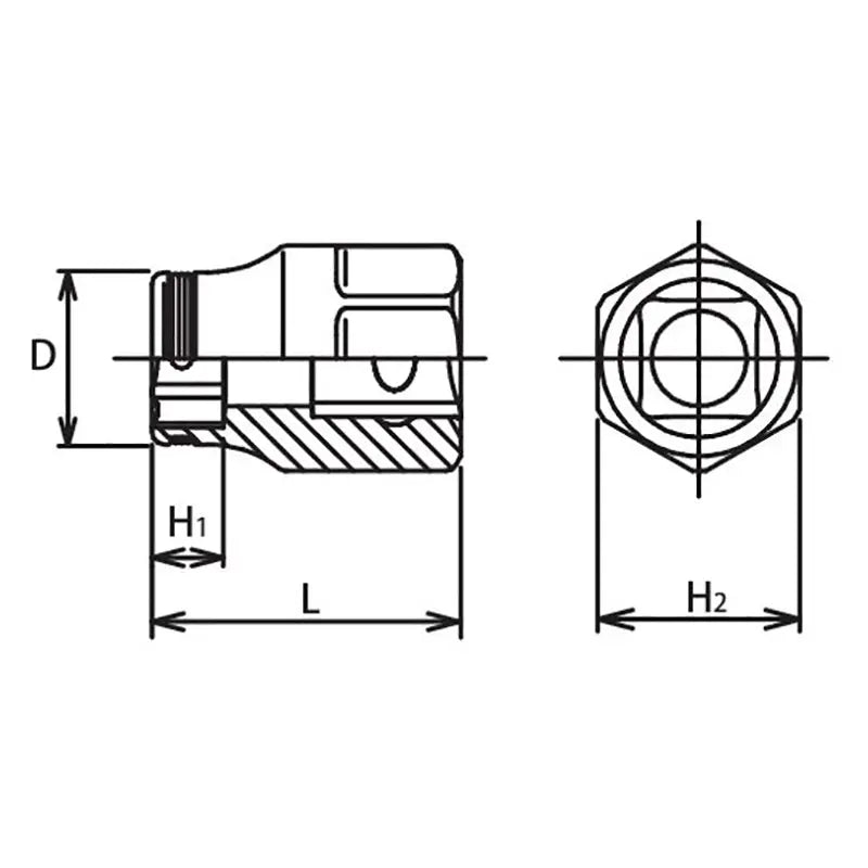 Ko-ken Tools 3/8 Sq. Dr. Socket 13mm Nut Grip Length 26mm Outer Hex 17mm Ko-ken Tools