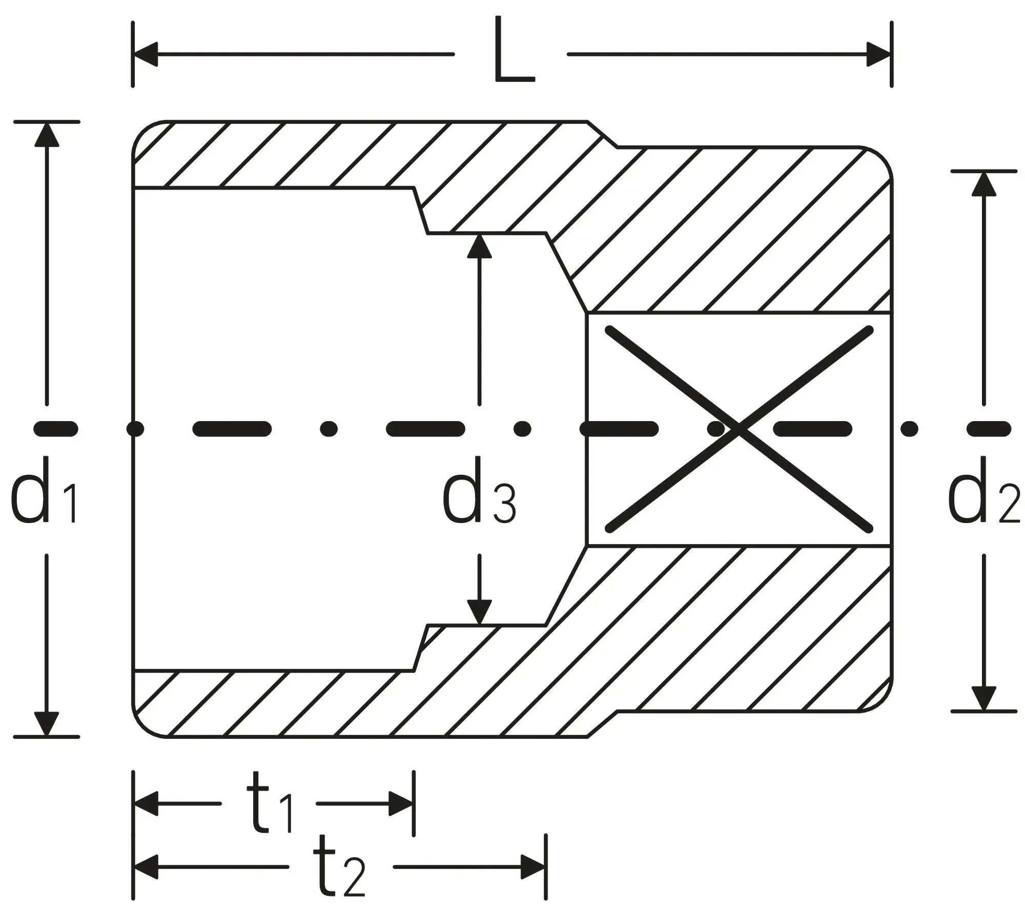 Stahlwille 1 in Bi-Hexagon Socket, 46mm - ST 06010046 Stahlwille