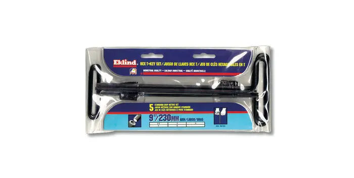 Wright Tool Set of 5 T-Loop Standard Metric Comfort Grip T-Handle with Pouch, 2.5mm - 6mm, 9 in Long - WT 9E35195