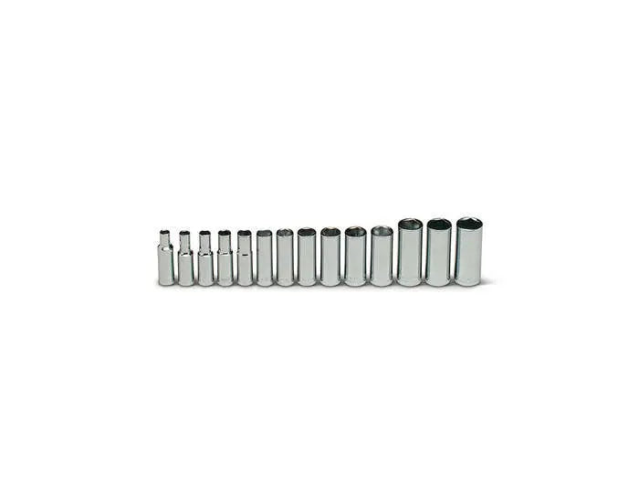 Wright Tool 14 Piece 3/8 in Drive 6-Point Deep Metric Socket Set, 6 - 19mm - WT 355 Socket Set Wright Tool