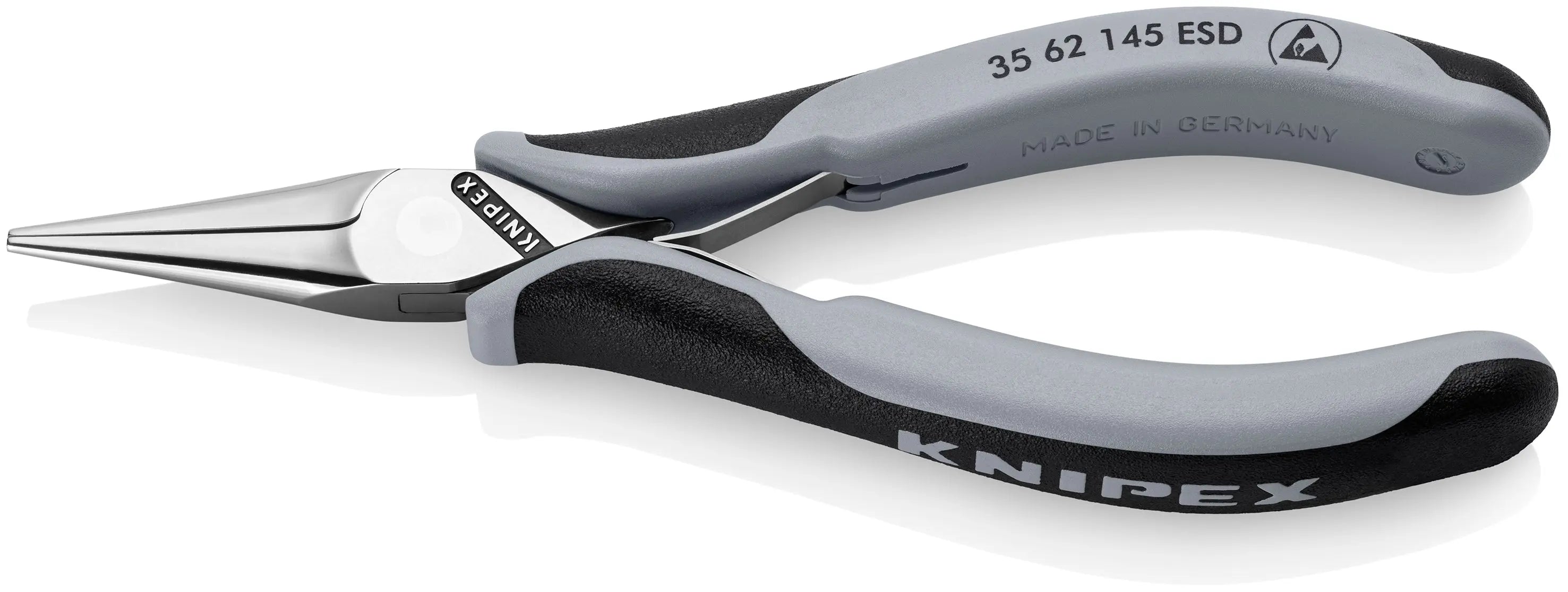 KNIPEX 35 62 145 ESD | 5 3/4" Electronics Pliers-Half Round Tips, ESD Handles Knipex