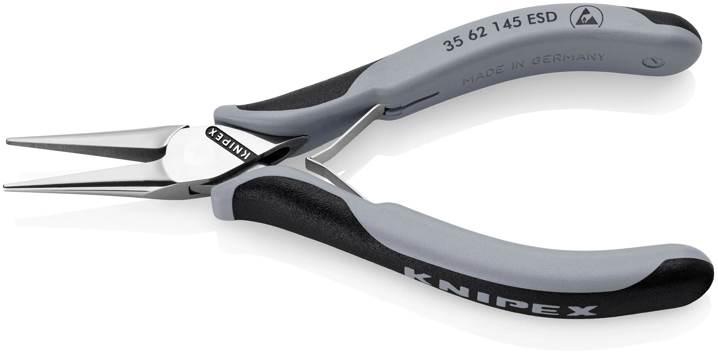 KNIPEX 35 62 145 ESD | 5 3/4" Electronics Pliers-Half Round Tips, ESD Handles Knipex