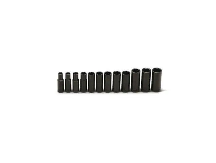 Wright Tool 12 Piece 3/8 in Drive 6-Point Deep Metric Black Oxide Impact Socket Set, 8 - 19mm - WT 357 Socket Set Wright Tool