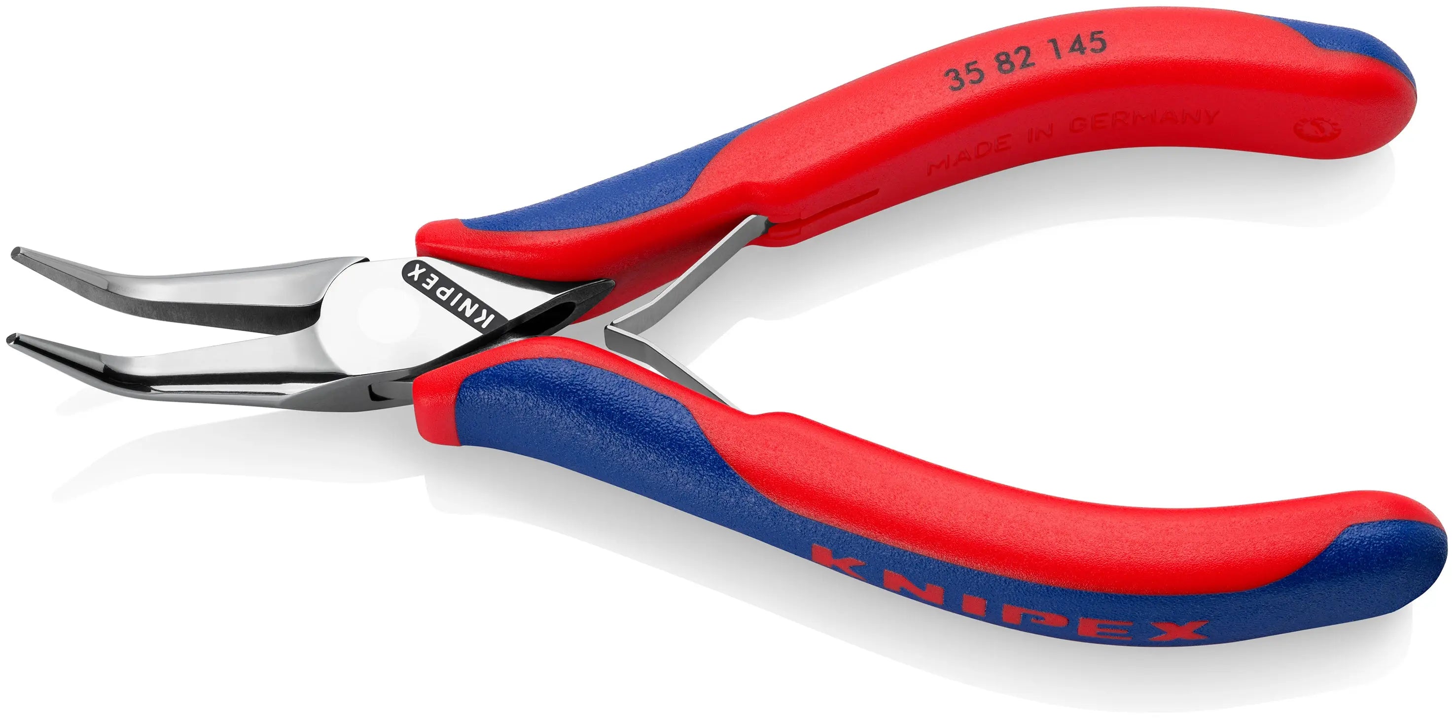 KNIPEX 35 82 145 | 5 3/4" Electronics 45 degree Angled Pliers-Half Round Tips Knipex