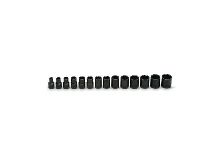 Wright Tool 14 Piece 3/8 in Drive 6-Point Standard Metric Black Oxide Impact Socket Set, 6 - 19mm - WT 359 Socket Set Wright Tool