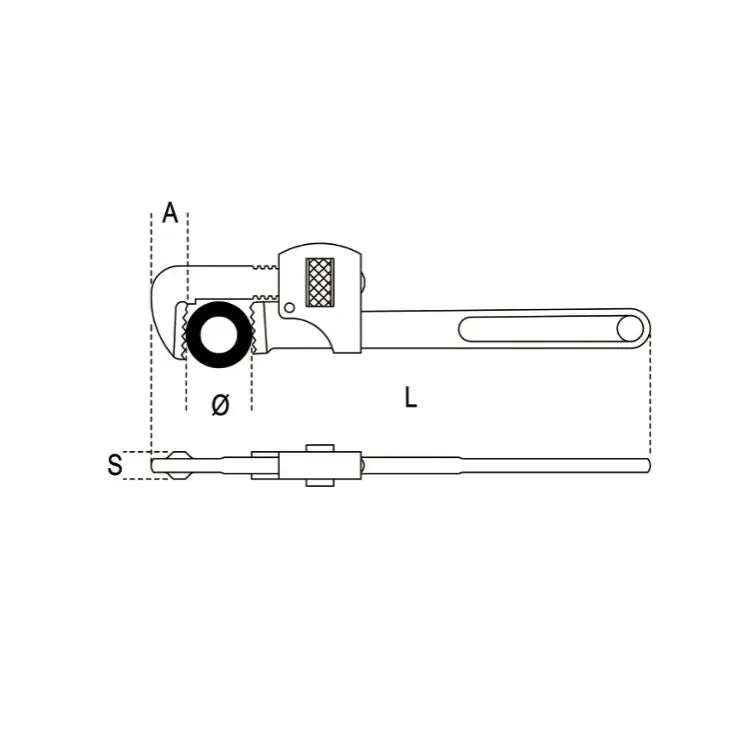 Beta Tools (Article# 362 INOX 300) Stainless Steel Heavy-Duty Pipe Wrench - BT 003620430 
