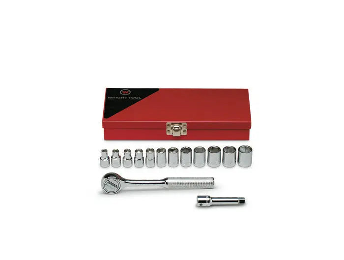 Wright Tool 14 Piece 3/8 in Drive Metal Boxed 6-Point Standard Metric Socket Set, 6 - 17mm - WT 367 Socket Set Wright Tool