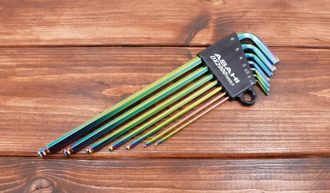 Asahi Color Coded Catcher Ball Hex Key 7 pc Set, 1.5-6 MM - AQKS710R