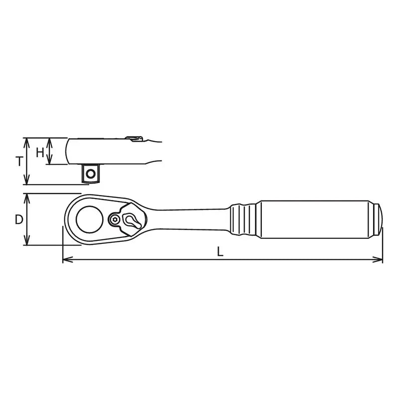 Ko-ken Tools Z-Series 3/8" Sq.Dr. Reversible Ratchet, L=178mm - 72 Tooth Ko-ken Tools