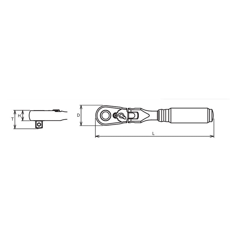 Ko-ken Tools 3/8" Sq.Dr. Ratchet Handle 72 teeth Flexible Head Length 178mm Quick Release Z-series